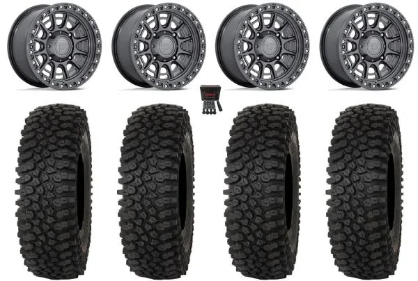 Fuel Cycle 15″ Wheels Gunmetal +10mm 32″ Roctane ST Tires Can-Am Commander Maverick Renegade Outlander Defender