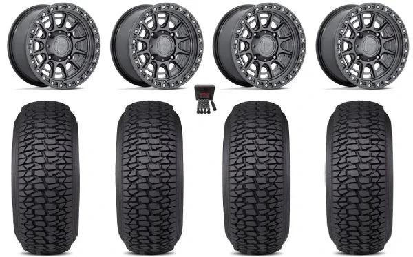 Fuel Cycle 15″ Wheels Gunmetal +10mm 33″ Regulator 2 Tires Can-Am Maverick X3 / Honda Pioneer 1000 / Talon