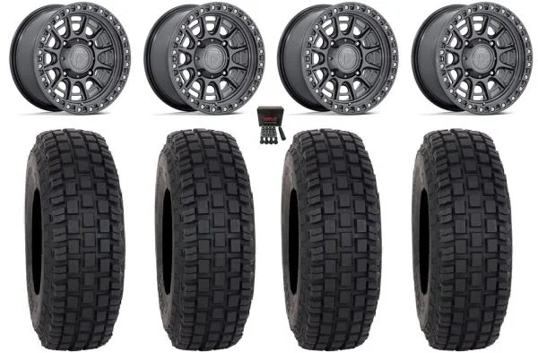 Fuel Cycle 15″ Wheels Gunmetal +10mm 37″ RX600 Tires Yamaha Viking Wolverine YXZ1000R
