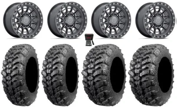 Fuel Cycle 15″ Wheels Gunmetal +38mm 32″ Sniper 920 Tires Polaris Sportsman / RZR / Ranger