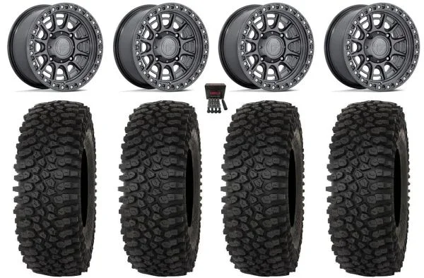 Fuel Cycle 15″ Wheels Gunmetal +38mm 37″ Roctane STX Tires Kawasaki Mule Pro FXT KRX / Yamaha Wolverine RMAX / YXZ 2019+