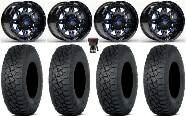 Fuel Lethal Blue 15″ Wheels 33″ Tenacity XNR Tires Can-Am Commander Maverick Renegade Outlander Defender