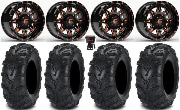 Fuel Lethal Orange 14″ Wheels 27″ Mud Lite II Tires Polaris RZR XP 1000 / PRO XP / Ranger XP 900/1000