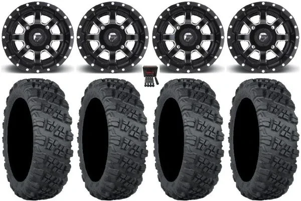 Fuel Maverick 15″ Wheels Bk 32″ Versa Cross V3 Tires Can-Am Maverick X3 / Honda Pioneer 1000 / Talon