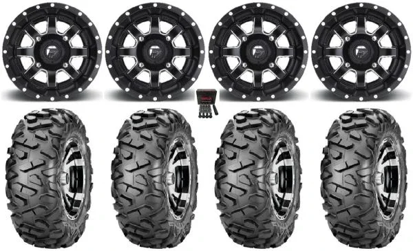 Fuel Maverick Black 14″ Wheels 28″ BigHorn Tires Polaris Sportsman / RZR / Ranger