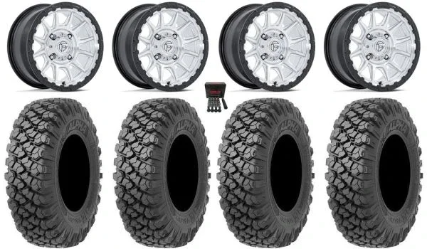 Fuel Piston 15″ Wheels Machined +38mm 35″ Alpha Soft Tires Polaris Sportsman / RZR / Ranger