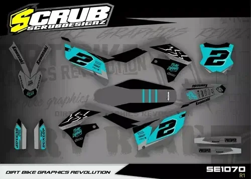 Graphics + Seat Cover Kawasaki KX450 2019-2023 KX250 2021-2024 Decals Stickers