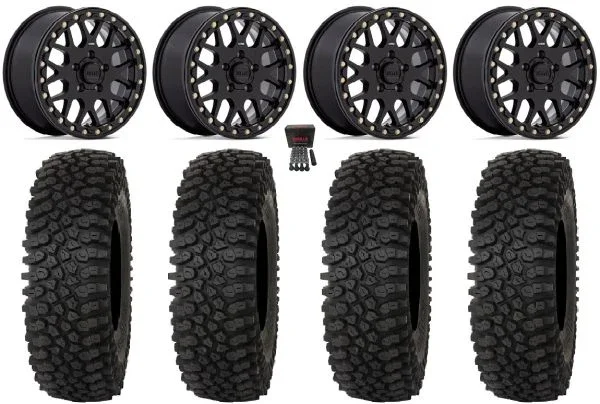 Grenade KS235 Bdlk 15″ Wheels Bk 32″ Roctane ST Tires Polaris RZR Turbo R & Pro R Ranger 1500 Xpedition