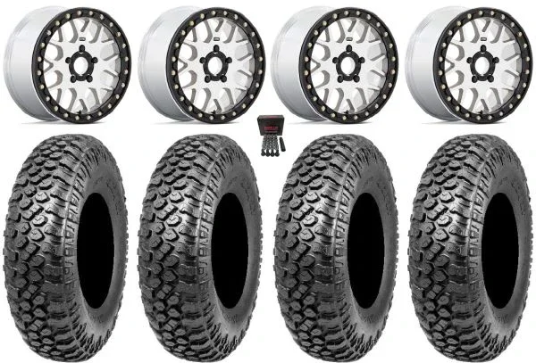 Grenade KS235 Bdlk 15″ Wheels Mh 33″ RAZR XT Tires Polaris RZR Turbo R & Pro R Ranger 1500 Xpedition