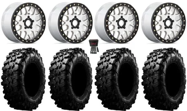 Grenade KS235 Bdlk 15″ Wheels Mh 35″ Carnivore Tires Polaris RZR Turbo R & Pro R Ranger 1500 Xpedition
