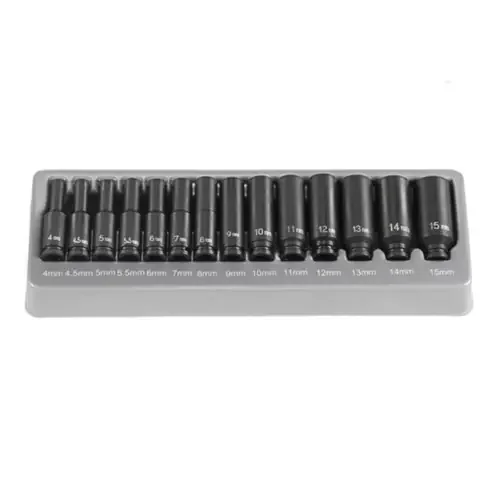 Grey Pneumatic 14 Pc 1/4″ Surface Drive Deep Metric Impact Set, 6pt – 9714MD