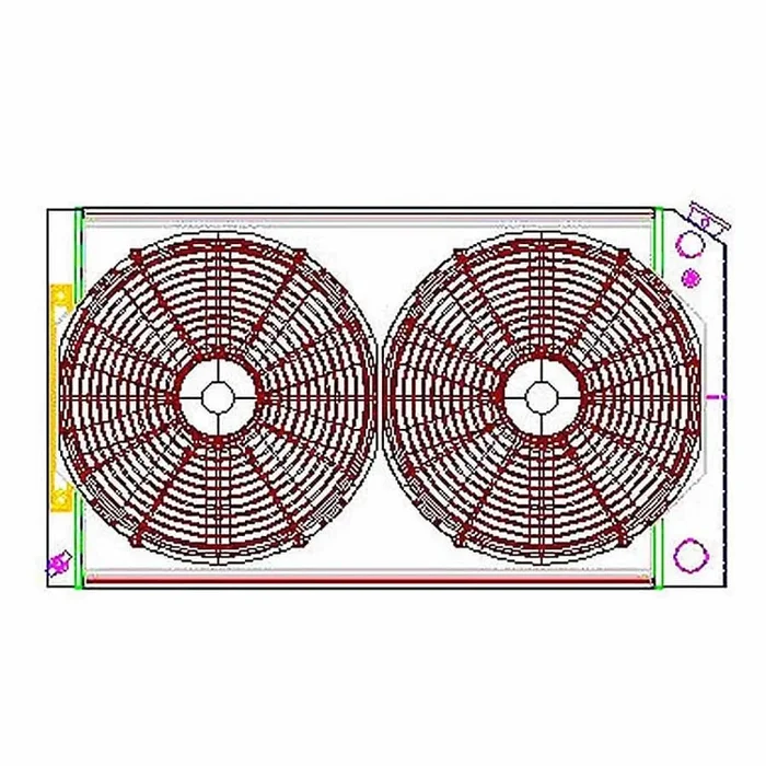 Griffin Direct Fit Aluminum Radiator & Fan Kit – 33.25 in W x 18.625 in H x 6.438 in D – GM A-Body / G-Body 1963-88