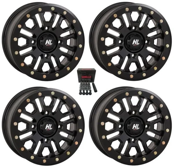 High Lifter by STI HL23 Beadlock 14″ Wheels Black Can-Am Commander Maverick Renegade Outlander Defender