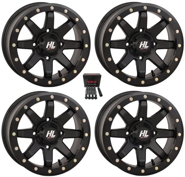 High Lifter by STI HL9 Beadlock 14×10 Wide Wheels Black Can-Am Commander Maverick Renegade Outlander Defender