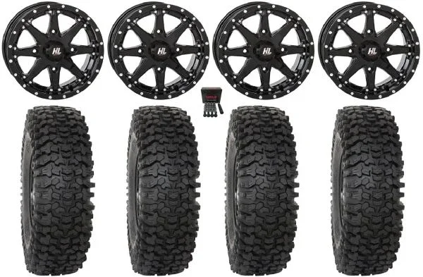 High Lifter HL10 15″ Wheels Black 32″ RC500 Tires Can-Am Maverick X3 / Honda Pioneer 1000 / Talon