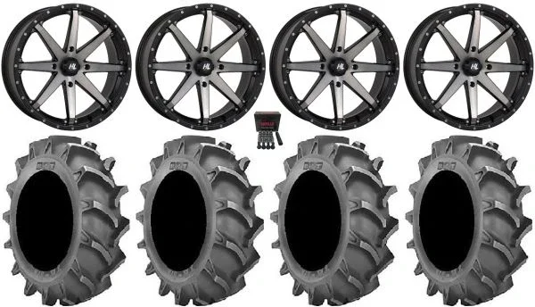 High Lifter HL10 20″ Wheels Smoke 37×9.5 BKT 171 Tires Kawasaki Mule Pro FXT KRX / Yamaha Wolverine RMAX / YXZ 2019+