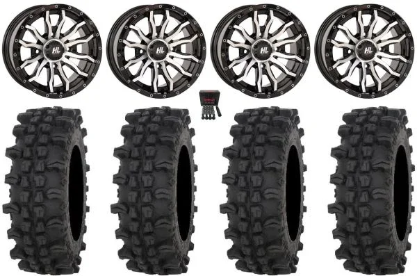 High Lifter HL21 14″ Wheels Machined 27″ ACP Tires Sportsman 550 850 1000