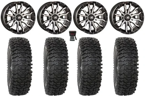 High Lifter HL21 14″ Wheels Machined 28″ RC500 Tires Can-Am Commander Maverick Renegade Outlander Defender