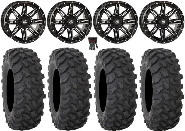 High Lifter HL22 14″ Wheels Machined 27″ XTR370 Tires Polaris Sportsman / RZR / Ranger