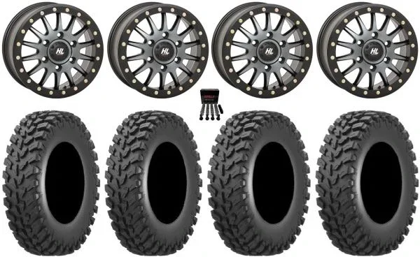 High Lifter HL24 Bdlk 15″ Wheels Dt +68mm 32″ Cross Trail Tires Can-Am Maverick R