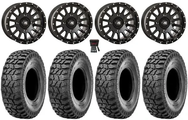 High Lifter HL25 15″ Wheels Bk 33″ Ridge Saw 2.0 Tires Can-Am Commander Maverick Renegade Outlander Defender