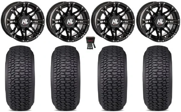 High Lifter HL3 14″ Wheels Black 30″ Regulator 2 Tires Can-Am Commander Maverick Renegade Outlander Defender