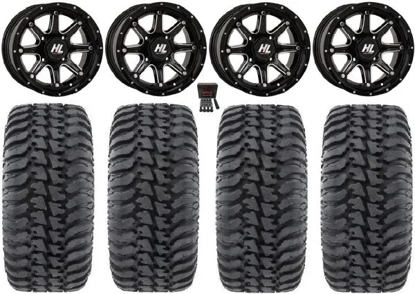 High Lifter HL4 14″ Wheels Machined 30″ Regulator Tires Honda Rincon Yamaha Rhino Kawasaki Brute Force Suzuki KingQuad