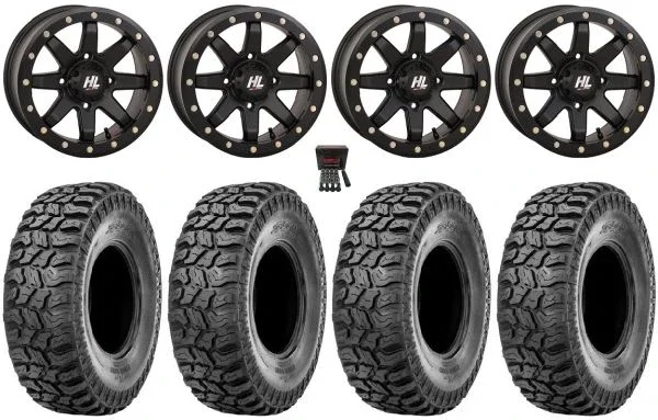 High Lifter HL9 Bdlk 14″ Wheels Bk (4+3) 30″ Ridge Saw 2.0 Tires Can-Am Commander Maverick Renegade Outlander Defender