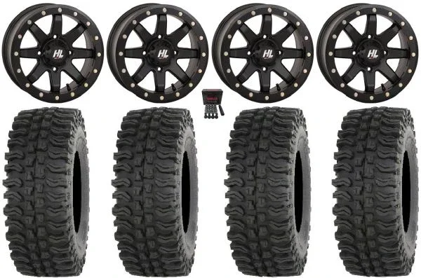 High Lifter HL9 Beadlock 14″ Wheels Bk 28″ BDC Tires Can-Am Maverick X3 / Honda Pioneer 1000 / Talon