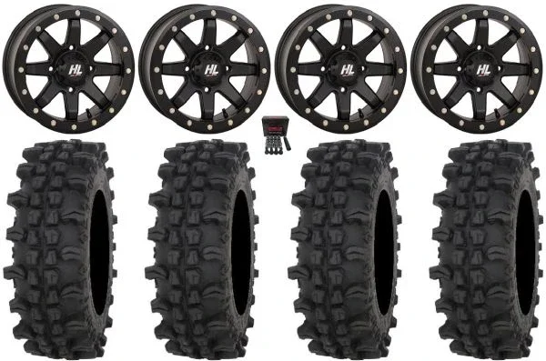 High Lifter HL9 Beadlock 14″ Wheels Bk 30″ ACP Tires Kawasaki Mule Pro FXT KRX / Yamaha Wolverine RMAX / YXZ 2019+