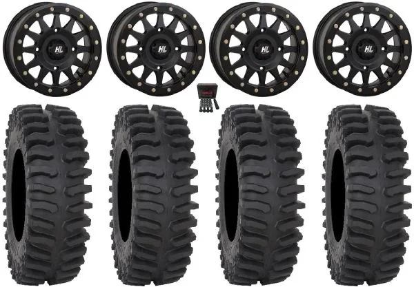 High Lifter HLA1 Bdlk 14″ Wheels Bk 28″ XT400 Tires Sportsman 550 850 1000