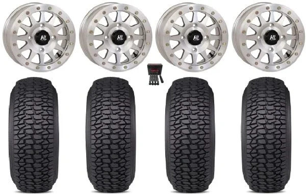 High Lifter HLA1 Bdlk 15″ Wheels Mh 30″ Regulator 2 Tires Kawasaki Teryx Mule