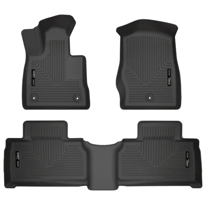 Husky Liners WeatherBeater Front / 2nd Row Floor Liner – Black / Textured – Ford Midsize SUV 2020