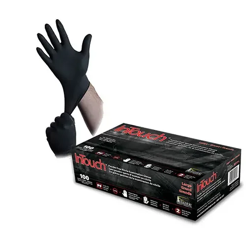 InTouch® Black Nitrile Exam Gloves