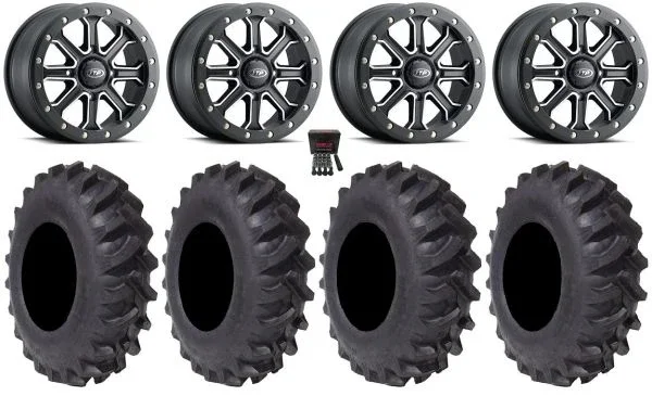 ITP Inertia Beadlock 14″ Wheels Black +40mm 30″ Interforce R1 Tires Polaris RZR XP 1000 / PRO XP / Ranger XP 900/1000