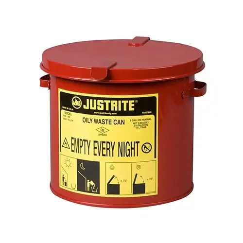 Justrite 2 Gallon Countertop Red Oily Waste Can – 09200
