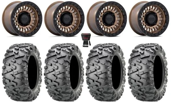 KMC Aztec Beadlock 15″ Wheels Bronze +0mm 30″ BigHorn 2.0 Tires Polaris RZR XP 1000 / PRO XP / Ranger XP 900/1000