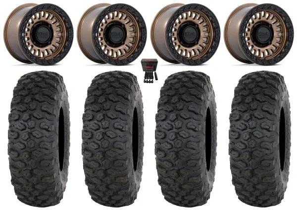 KMC Aztec Beadlock 15″ Wheels Bronze +0mm 32″ Chicane DS Tires Polaris RZR XP 1000 / PRO XP / Ranger XP 900/1000