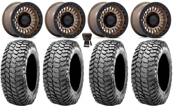KMC Aztec Beadlock 15″ Wheels Bronze +0mm 32″ Liberty Tires Polaris Sportsman / RZR / Ranger