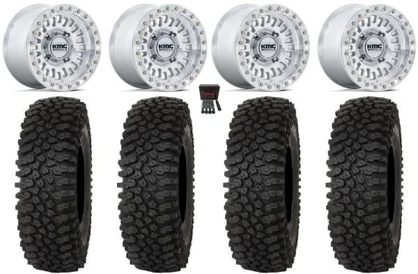 KMC Aztec Beadlock 15″ Wheels Machined +0mm 32″ Roctane ST Tires Polaris RZR XP 1000 / PRO XP / Ranger XP 900/1000