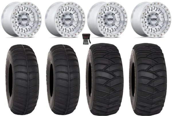 KMC Aztec Beadlock 15″ Wheels Mh +0mm 33″ SS365 Tires Can-Am Commander Maverick Renegade Outlander Defender