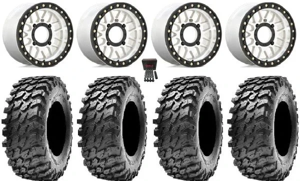 KMC Grenade Bdlk 15″ Wheels Mh +10mm 30″ Rampage Tires Kawasaki Mule Pro FXT KRX / Yamaha Wolverine RMAX / YXZ 2019+