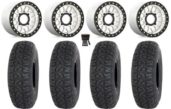 KMC Grenade Bdlk 15″ Wheels Mh +10mm 32″ Chicane LT Tires Polaris Sportsman / RZR / Ranger