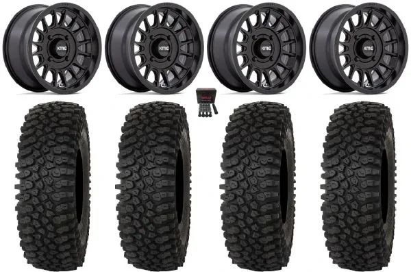 KMC Impact 15″ Wheels Black 33″ Roctane ST Tires Polaris RZR XP 1000 / PRO XP / Ranger XP 900/1000
