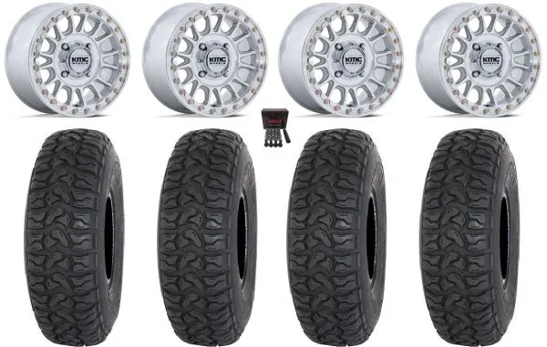KMC Impact 15″ Wheels Machined +10mm 35″ Chicane LT Tires Can-Am Maverick X3 / Honda Pioneer 1000 / Talon