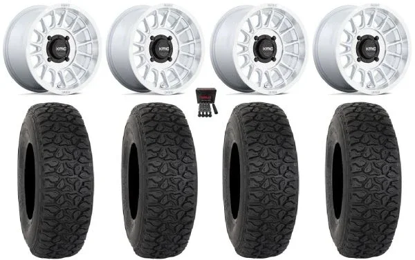 KMC Impact 15″ Wheels Machined 33″ DX440 Tires Can-Am Maverick X3 / Honda Pioneer 1000 / Talon