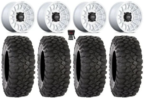 KMC Impact 15″ Wheels Machined 33″ XC450 Tires Polaris Sportsman / RZR / Ranger