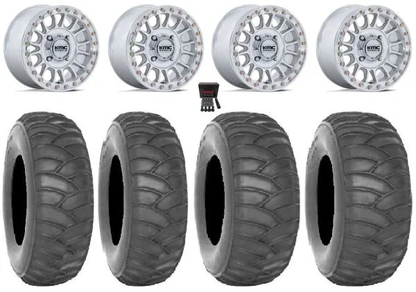 KMC Impact 15″ Wheels Machined +38mm/+0mm 33″ SS360 Tires Can-Am Commander Maverick Renegade Outlander Defender