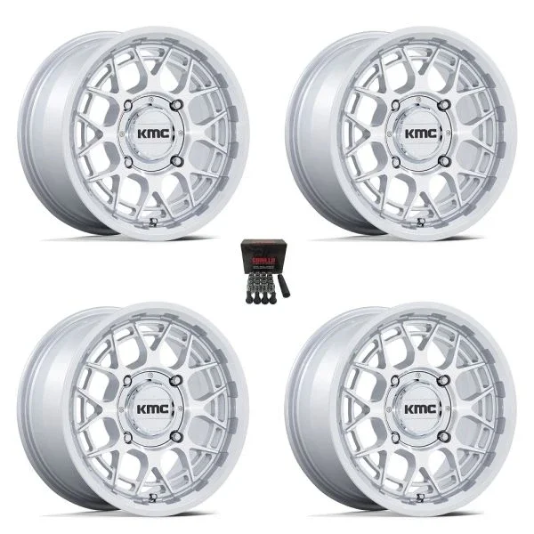 KMC Technic 15″ Wheels Gloss Silver Machined Commander Mav Renegade Outlander Defender