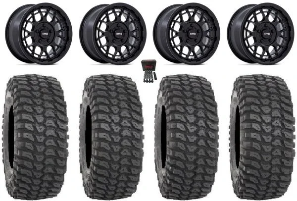 KMC Technic 15″ Wheels Matte Black 32″ XCR350 Tires Polaris RZR Turbo R & Pro R Ranger 1500 Xpedition